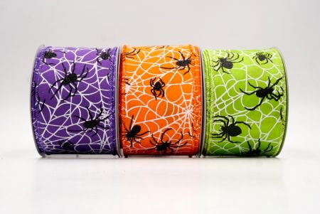 हैलोवीन ग्लिटर स्पाइडर और वेब वायर्ड रिबन_KW0012